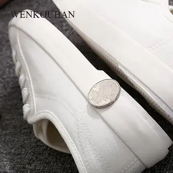 Verão Branca, Sapatos De Lona De Mulheres Tênis Clássico Flats Sapatos Casuais De Formadores De Senhoras Moda Cesta Femme Zapatillas Mujer 2021