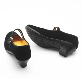 Cresfimix zapatos de mulher mulheres de moda de sapatos de trabalho pretos senhora bonito retro confortável dança sapatos de fivela fêmea correia sheos a568