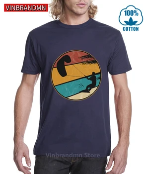 Moda Retrô Windboarding camisetas Vintage de Kitesurf camiseta de Windsurf e Kitesurf Kiteboarder T-shirt dos homens do Velejador camisetas