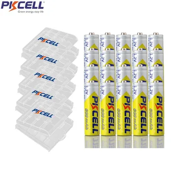 20Pcs PKCELL Bateria Recarregável AA NIMH 1,2 V 600mah Carga Rápida E o Melhor Preço Com 5Pcs Suporte de Bateria de Caixas de Casos