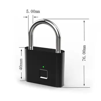 Inteligente Sem Recarregável USB Fechadura da Porta de impressão digital Cadeado Rápido Desbloquear liga de Zinco Metal Anti-Roubo de Porta de Segurança para Bagagem de Bloqueio