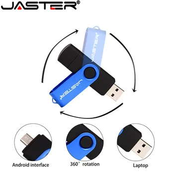 JASTER Unidade Flash USB OTG Pen Drive Usb Stick para Android, SmartPhone e PC 128GB 64GB 32gb 16GB 4GB 8GB de Alta Velocidade Azul Blak Vermelho