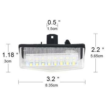 2pcs/1 Par de Número de LED da Placa de Licença Lâmpada para Luzes de licença lâmpada de luz do Sinal de Erro de Higiene 24SMD 12V 6500k Branco para Toyota PRIUS