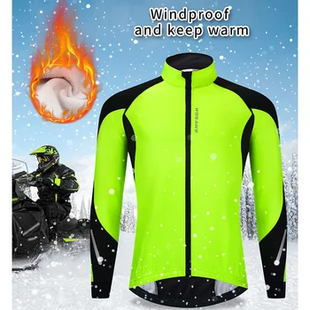 WOSAWE Inverno aqueça Térmico de Lã de Homens Casaco de Ciclismo de terno Impermeável Bicicleta de BTT Estrada Permeável Vestuário Bike