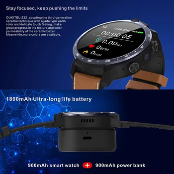 ZQH Câmera Dupla Face Unlook 1.6 Polegadas 4G Smart Watch Android De 10,1 Oito Nuclear 4GB de 64GB Bateria de 1800mah frequência Cardíaca Smartwatch