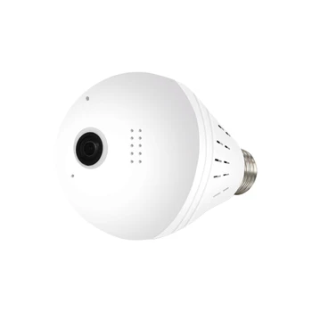 Luz LED sem Fio Panorâmica Fisheye HD da Câmera do IP de WiFi do Bulbo da Lâmpada de Segurança de Casa de Câmera de CCTV Câmera de Visão Noturna 960P
