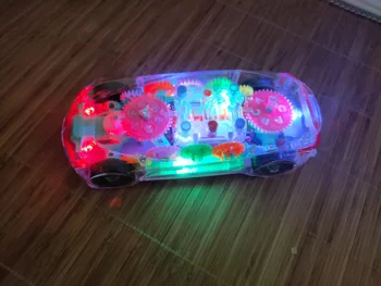 Transparente Engrenagem Conceito De Carro Com Luzes, Música Brinquedos Universal Roda Transformação Brinquedo Modelo De Simulação De Natal De Ano Novo Garoto Presente