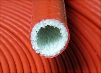 O espessamento da Prova de Fogo Tubo de 20mm de Silicone, Fibra de vidro, Cabo Manga de Alta Temperatura Resistente ao Óleo Fio Isolado Proteger a Tubulação