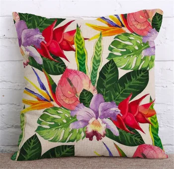 ZXZXOON têxteis Lar floresta Tropical folhas da couve-flor fronha tampa quadrado de linho capa de almofada de sofá de casa quarto