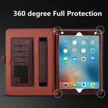 Smart Caso de Couro para apple iPad ar 1 Auto de Despertar/Suspensão Lidar com alça de armazenamento de saco cheio para a proteção do ipad 2018 9.7 para air2
