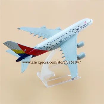16cm de Ar coreano Asiana Airlines A380 da Airbus 380 vias aéreas, companhias Aéreas Liga de Metal Modelo de Avião de Avião Fundido Aeronaves