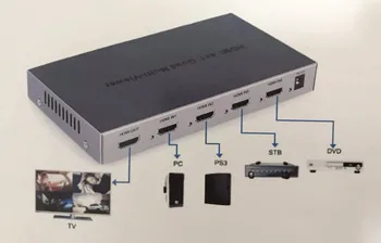 HDMI 4x1 Quad Multi-viewer Switcher PIP Suporte Perfeita Mudar HD Divisor de Vídeo Compatível com o Divisor Conversor de Vídeo