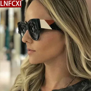 LNFCXI Moda Oversized Marca de Luxo de Design Quadrado Óculos de sol das Mulheres do Vintage Gradiente Grande Armação Óculos de Sol para mulheres de Óculos
