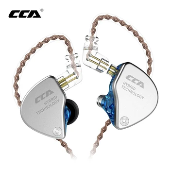 CCA CA4 da Em-Orelha Fones de ouvido 1BA + 1DD de som hi-fi de Baixo Audiófilo Esportes Fones de ouvido Gamer Fones de ouvido com Fio Bluetooth Cabo Substituível