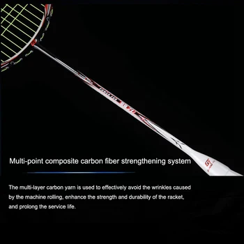 7U Conjunto de Raquete de Badminton De de Fibra de Carbono Quadro 20-23lbs G5 Profissional de Badminton Raqueta de Formação desportiva de Padel Com o Overgrip