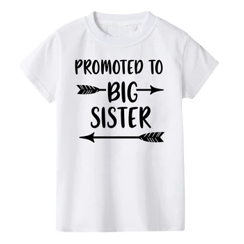 Grande Irmão/irmã Tshirt de Crianças Promovido A Criança Meninos Meninas rapazes raparigas Anúncio Camiseta Crianças Engraçado Correspondência de T-shirts e Tops