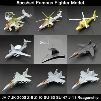 8pcs/set 1:165 Mini Aeronave Modelo de Montagem JH-7 JK-2000 Z-10 SU-33, SU-47 J-11 Z-9 Rdagunship Famoso Modelo de Avião Coleção