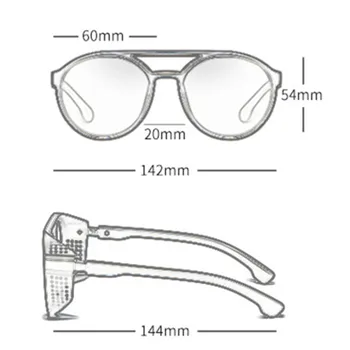 VWKTUUN Steampunk Óculos de Homens, Mulheres do Vintage de grandes dimensões Óculos de sol Redondo Tons Espelho Óculos UV400 Óculos de Desporto, Óculos de sol
