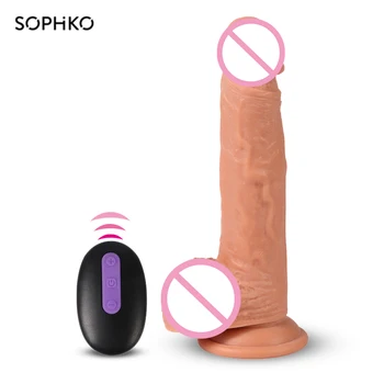 Controle Remoto Vibrador Vibrador Com Ventosa Realista Pênis, Masturbador, Massager Do Estimulador Os Brinquedos Sexuais Para A Saúde Sexual Da Mulher