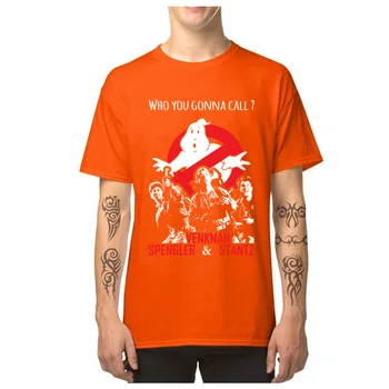 Ghostbusters T-shirt dos Homens de Halloween Camiseta quem é Que Vai Chamar de Manga Curta Topos & Tees Oversize Tecido de Algodão T-Shirt Espírito de Impressão