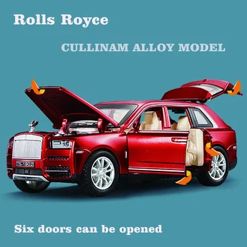 1:30 Rolls-Royce Cullinan Modelos De Carros De Metal Modelo De Exibição De Puxar De Volta O Carro De Som E Luz Portas Se Abriram De Brinquedos Para As Crianças Presentes De Natal