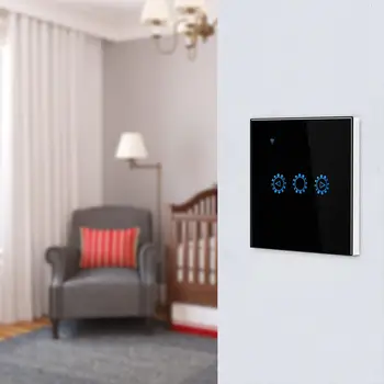 Wi-fi Interruptor Dimmer Inteligente Luz, Interruptor do Toque de Escurecimento Compatível com o Amazon Alexa Inicial do Google Dimmable 110V 220V NÓS, Padrão da UE