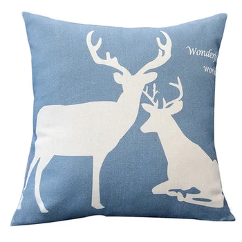 Nova moda azul elk Nórdicos, roupa de casa fronha decoração sala de estar sofá capa de almofada office assento pillowcover lombar