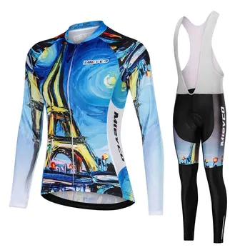 2019 Pro Cycling Bicicleta de Vestuário, uniformes Outono Feminino Longo de Ciclismo Jersey Conjunto de Estrada de Bicicleta Camisolas MTB Bicicleta Ciclismo Desgaste Conjunto