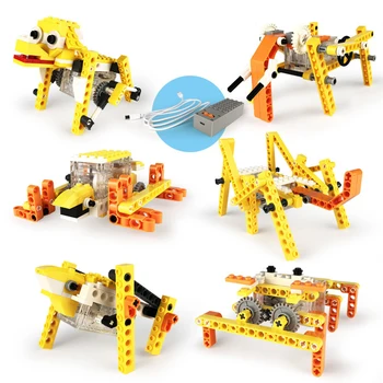 Animal Eletrônica Blocos de Construção Ciências da Educação Kits DIY Tijolo Brinquedos Robóticos Filhote de Elefante Caranguejo Modelo de Criança Presentes de Aniversário