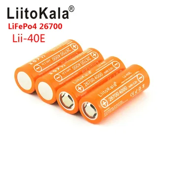LiitoKala Lii-40E 3.2 V 26700 recarregável LiFePO4 bateria de 4000mah célula de lítio para 24V e-bike de energia HID luz solar 26650