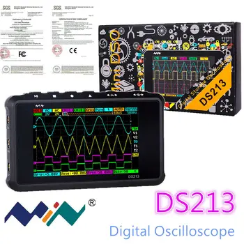 DS213 MINI Osciloscópio Digital Portátil, Display LCD de 4 Canais 15MHz 100MS/S USB Oscilloscopio Bolso Osciloscópio de Armazenamento