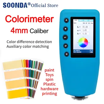 Colorímetro portátil Cor analisador Digital Precisa de Cor LAB Testador de Medidor Medidor de Diferença de Cor da Cor de TFT Display de 4 mm de Calibre