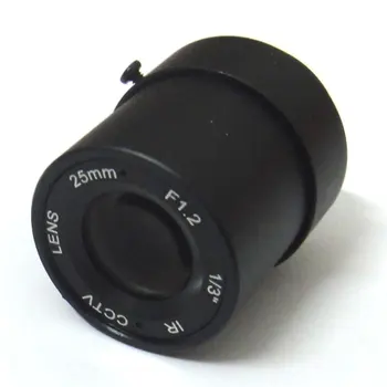 25mm do CCTV da Lente 70m de distância de 11 graus F1.2 IR Íris Fixa Montagem CS para a Segurança IP Câmera CCD