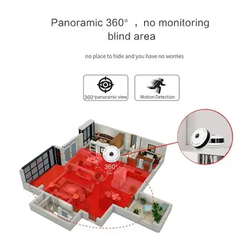 360 Graus de Ângulo Amplo de 1080P WiFi Câmera Panorâmica de Segurança de Rede sem Fio do IP da Câmera Fisheye Interior Remoto do Bebê Monitor de CCTV
