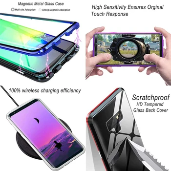 Dupla de Vidro Temperado Case para Samsung S20 FE Luxo 360 Completo Magnético pára-choques Claro Anti Queda Capa para galaxy s20 fe Caso