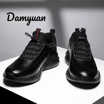 Damyuan de Couro, masculina Casual Sapatos de Ténis Masculino Adulto Luz dos Homens Sapatos 46 Sapatos Plus Size 48 Flexível Outono Casual