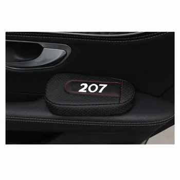 Couro de alta Qualidade Perna Almofada Joelho Almofada Porta do Carro do antebraço Interior do Carro Acessórios para Peugeot 207