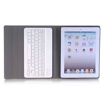Luxo Case para Apple iPad 2 3 4 Teclado Bluetooth Couro Tablet Capa para iPad 2 iPad 3 para o iPad 4 Smart Caso de Suspensão Automática
