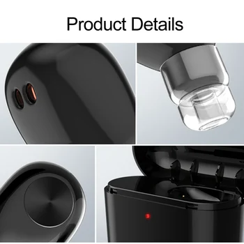 Fones de ouvido Bluetooth Mini Invisível Fone De ouvido Estéreo de Música de Fone de ouvido Fone de Carregamento Caixa de Mãos-livres w/ Microfone