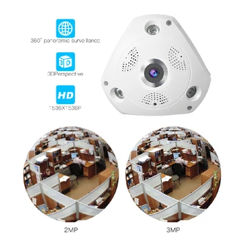 Vstarcam 3MP Câmera IP Panorâmicas de 360 Graus wi-Fi Câmera FIasheye 3D Vigilância CCTV Câmera de Segurança INFRAVERMELHO Noite Alarme de Movimento Cam