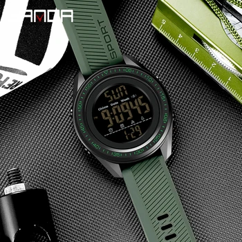 SANDA Moda de Luxo Assistir Esporte ao ar livre Homens do Relógio Multifuncional Relógios Militares Relógio LED Data de Esporte ao ar livre Relógio Masculino