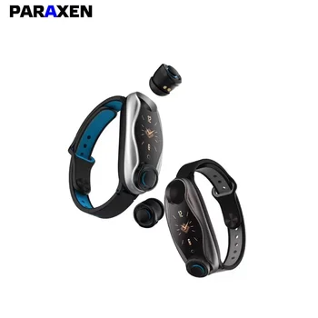 PARXEN T90 smart watch com fones de ouvido Aptidão esportiva Atividade de frequência Cardíaca Tracker Pressão Arterial smartWatch e fone de ouvido 2em1