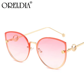 Óculos estilo Olho de gato Moda Retro Senhoras Marca de Design de Armação de Metal Espelho Gradiente de Óculos de sol 2020 Novas UV400 Oculos De Sol Gafas