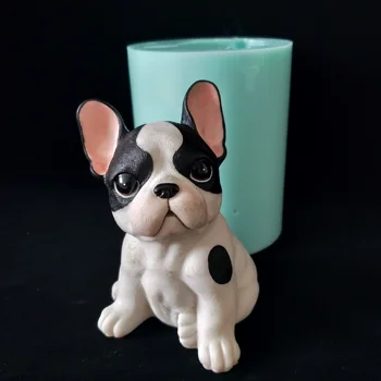 PRZY de silicone 3D cão bonito molde feito a mão grande molde de decoração do bolo de vela de silicone pubby moldes DIY animal molde