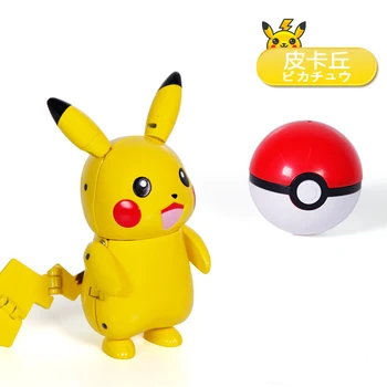 Original TAKARA TOMY Pokemon Pikachu Poke Deformação da Bola Figura de Ação Mewtwo Charizard Bulbasaur Blastoise Gyarados