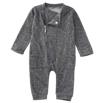 2017 zíper bebê recém-nascido menino de romper do bebê roupas de menina bonito infantil pijamas de inverno primavera quente garoto de manga longa roupas terno