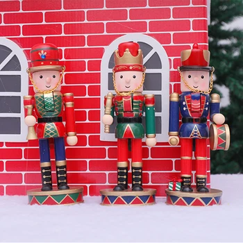 De Madeira, Quebra-Nozes Soldado Boneca Brinquedos Da Área De Trabalho Desenhos Animados Desenho Decoração De Ano Novo Enfeites De Natal Quebra-Nozes Miniaturas
