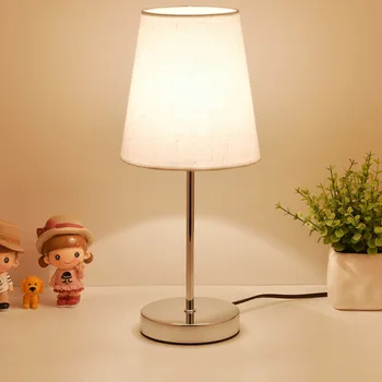 Candeeiro de mesa de Cristal da Lâmpada de Cabeceira Nórdicos Mini Lâmpada de Mesa LED Para o Quarto Sala de estar, Quarto de Bebê Estante Flaxen Tecido E27 Plug UE