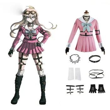 Danganronpa V3 Matar Harmonia Iruma Miu Cosplay Traje Adereços Jogo de Anime Mulher de vestido de festa de Uniforme Escolar roupa