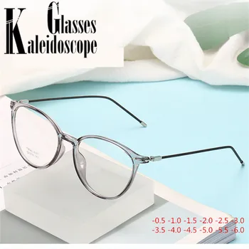 -1 -1.5 -2.0 -2.5 -3 -4 para -6.0 Terminado Miopia Óculos Mulheres Homens Moldura Transparente Estudante de Moda míope Óculos